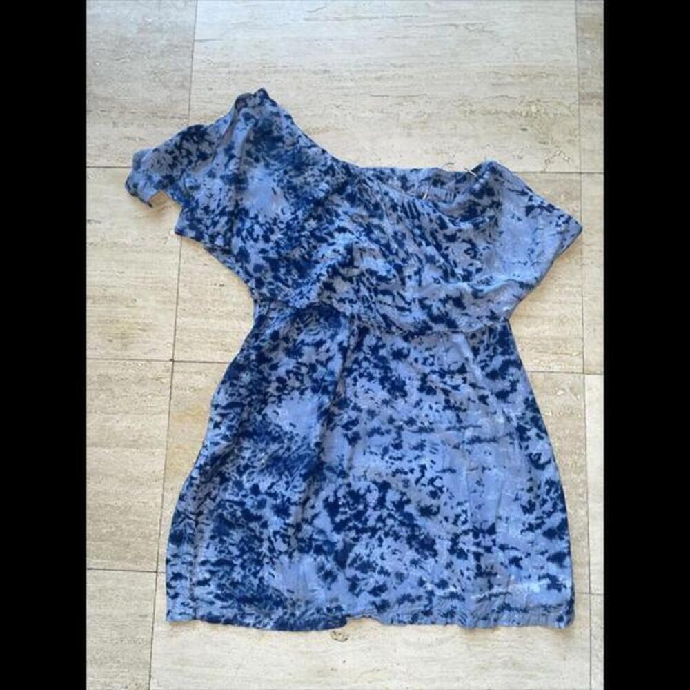Tiger Lily‎ Blouse Womens Asymmetrical Off Shoulder Top Tie Dyed Color Size 8